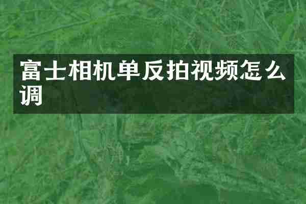 富士相机单反拍视频怎么调