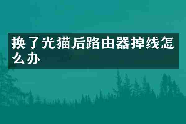 换了光猫后路由器掉线怎么办