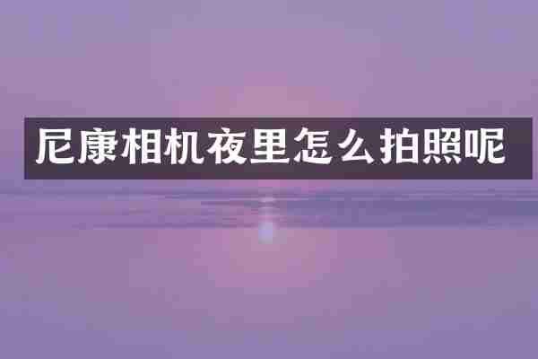 尼康相机夜里怎么拍照呢