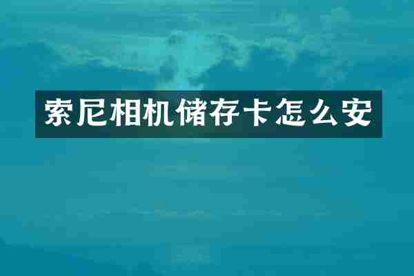 相机储存卡怎么安