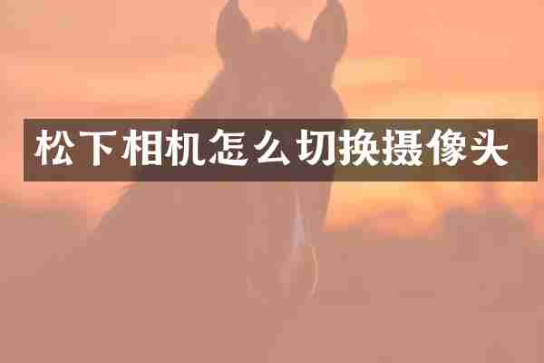松下相机怎么切换摄像头