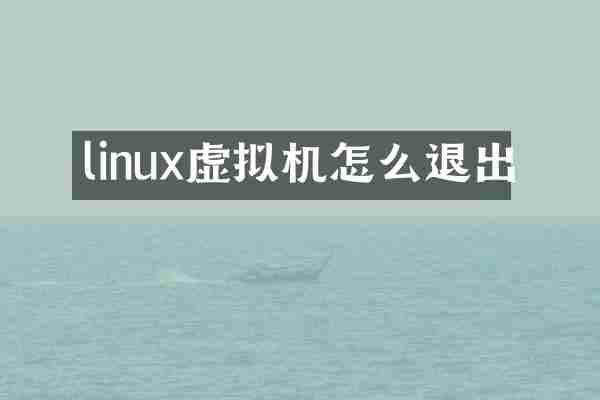 linux虚拟机怎么退出