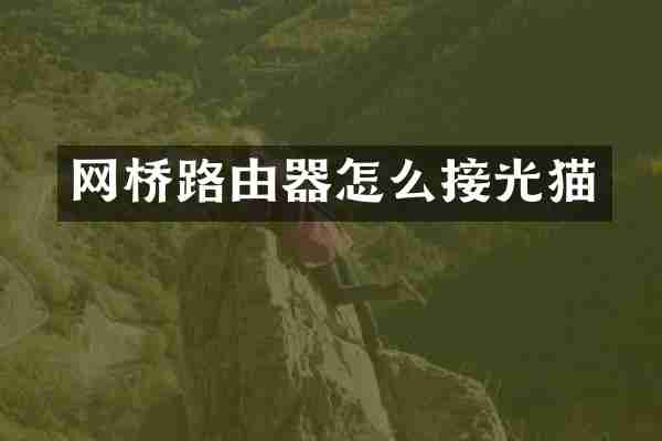 网桥路由器怎么接光猫