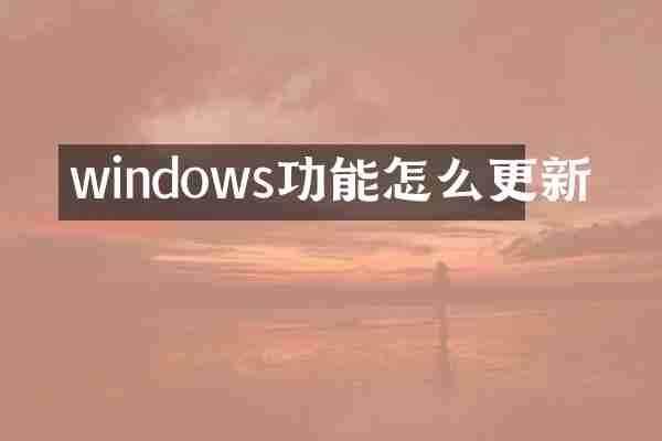 windows功能怎么更新
