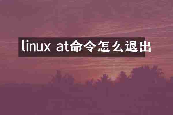 linux at命令怎么退出