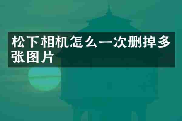 松下相机怎么一次删掉多张图片