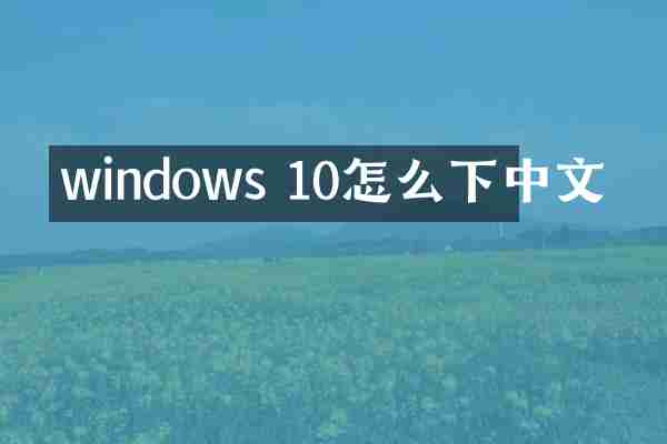windows 10怎么下中文
