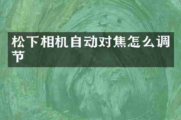 松下相机自动对焦怎么调节