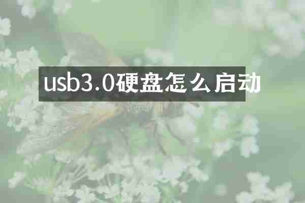 usb3.0硬盘怎么启动