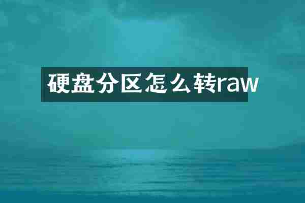硬盘分区怎么转raw