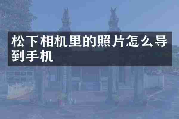 松下相机里的照片怎么导到手机