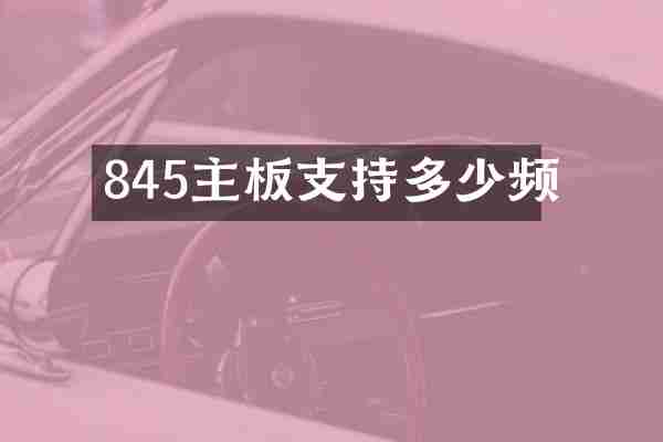 845主板支持多少频