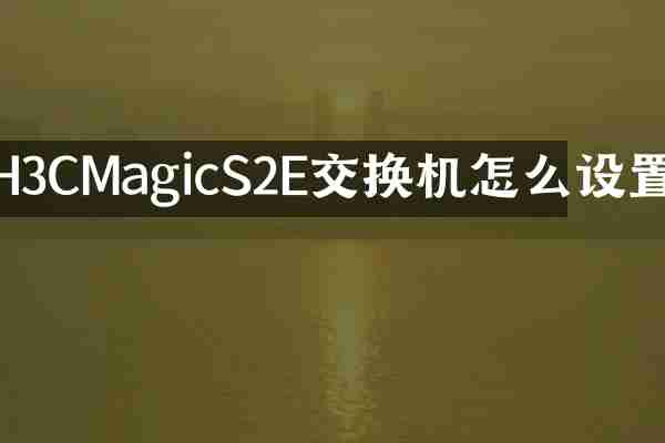 H3CMagicS2E交换机怎么设置