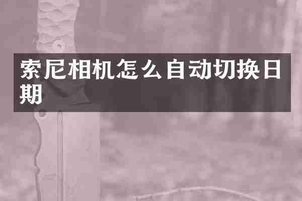 索尼相机怎么自动切换日期