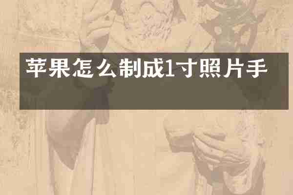 苹果怎么制成1寸照片手机