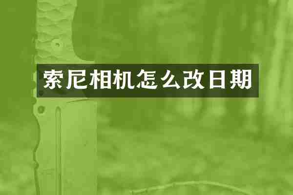 索尼相机怎么改日期