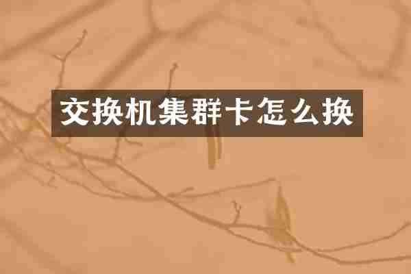 交换机集群卡怎么换