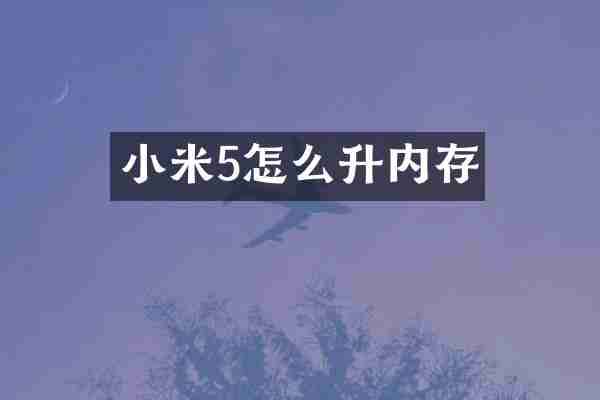 小米5怎么升内存
