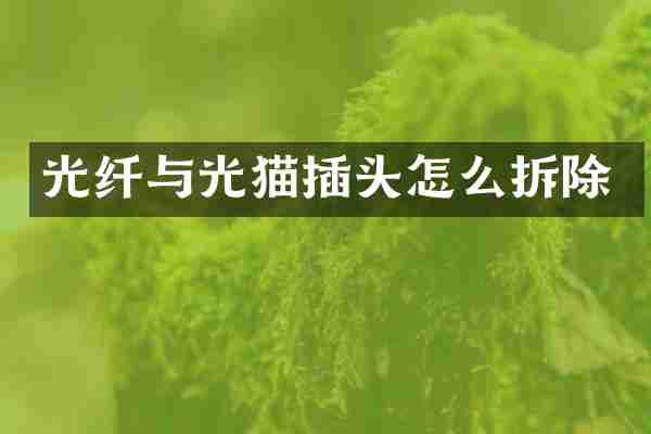 光纤与光猫插头怎么拆除