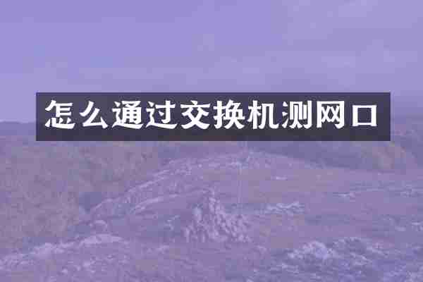 怎么通过交换机测网口