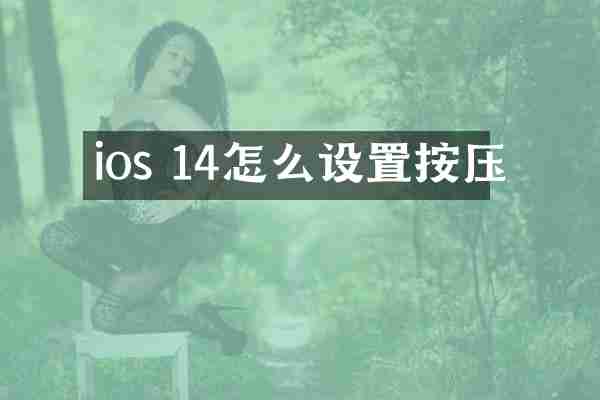 ios 14怎么设置按压