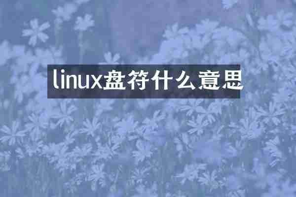 linux盘符什么意思