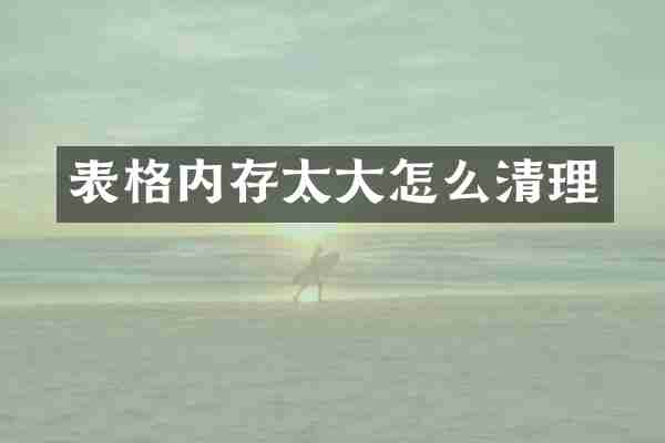 表格内存太大怎么清理