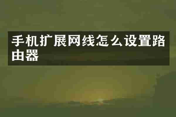 手机扩展网线怎么设置路由器