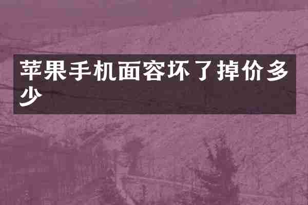 苹果手机面容坏了掉价多少