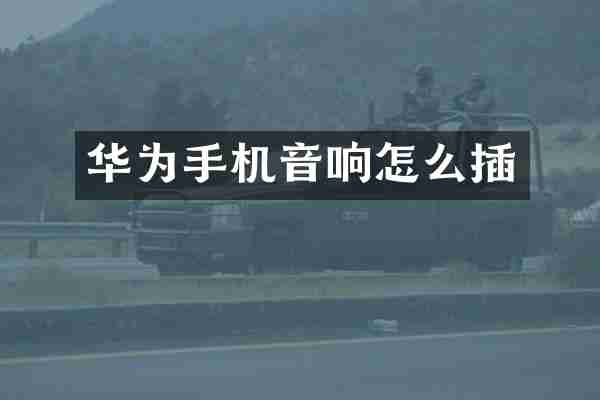 华为手机音响怎么插
