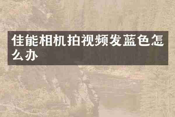 佳能相机拍视频发蓝色怎么办