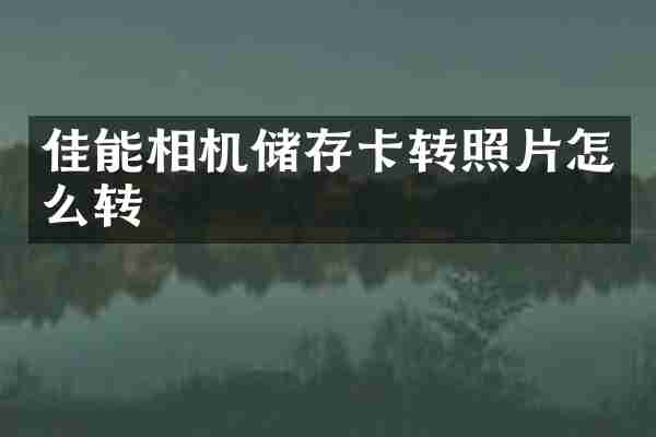 佳能相机储存卡转照片怎么转