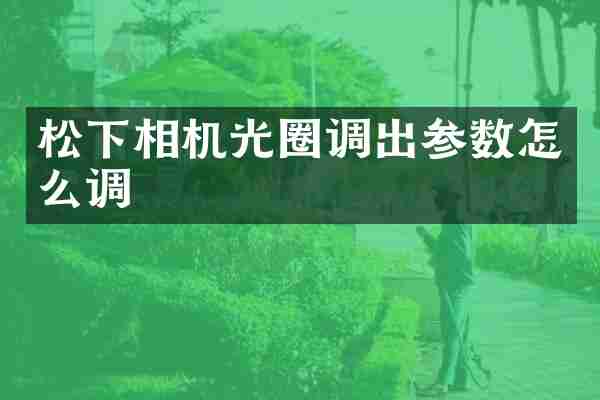松下相机光圈调出参数怎么调