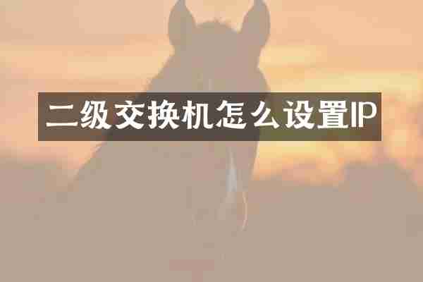 二级交换机怎么设置IP
