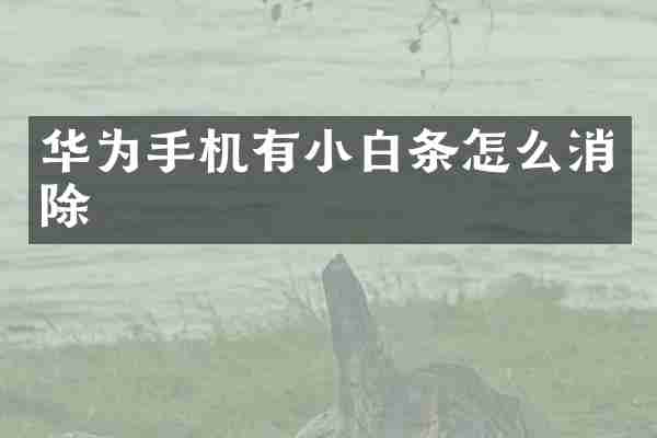 华为手机有小白条怎么消除