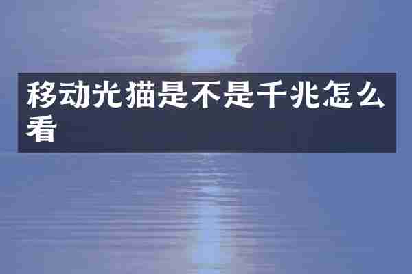 移动光猫是不是千兆怎么看