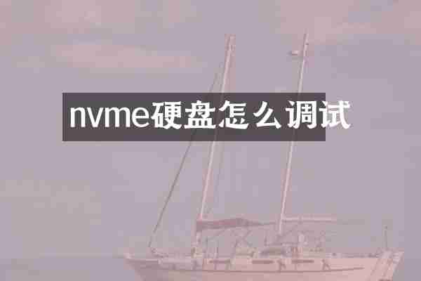 nvme硬盘怎么调试