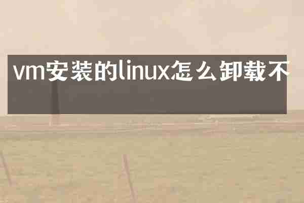 vm安装的linux怎么卸载不了