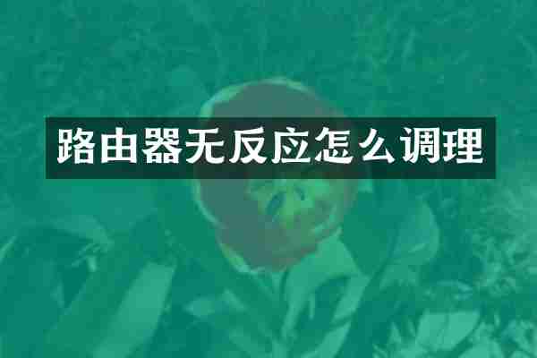 路由器无反应怎么调理