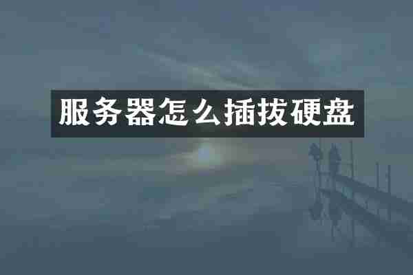 服务器怎么插拔硬盘