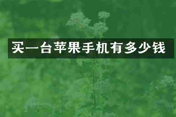 买一台苹果手机有多少钱