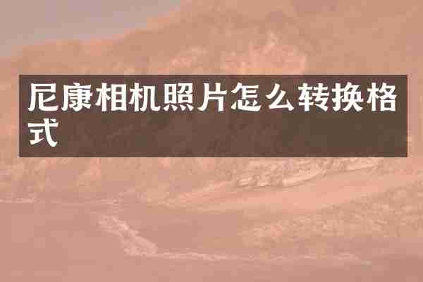 尼康相机照片怎么转换格式