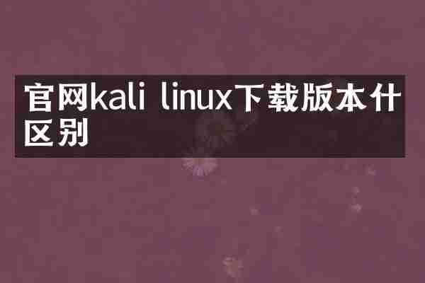 官网kali linux下载版本什么区别