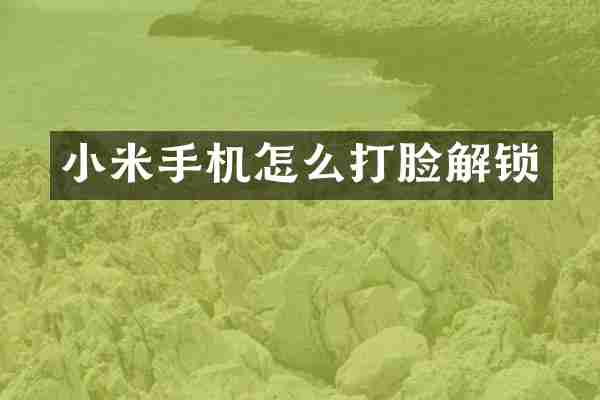 小米手机怎么打脸解锁