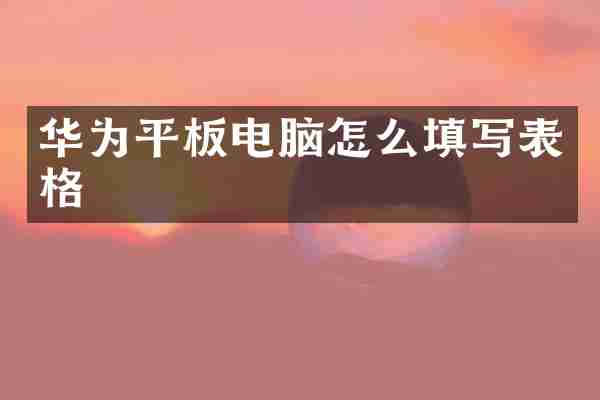 华为平板电脑怎么填写表格