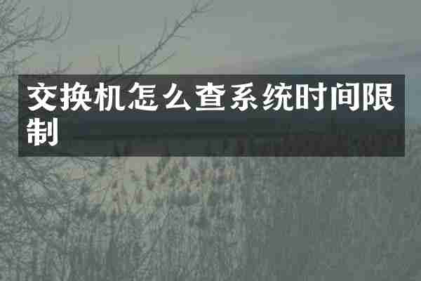 交换机怎么查系统时间限制
