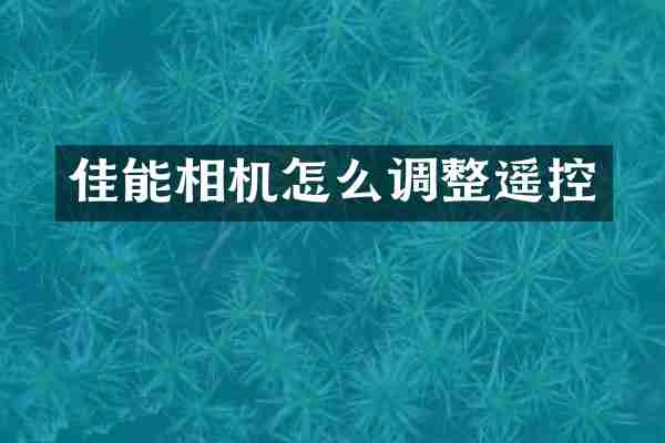 佳能相机怎么调整遥控