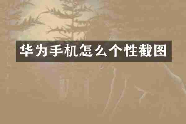 华为手机怎么个性截图
