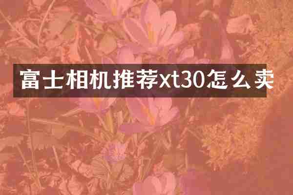 富士相机推荐xt30怎么卖