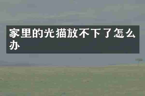 家里的光猫放不下了怎么办